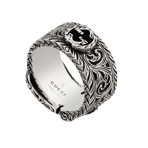 gucci garden ring in silver|interlocking g ring in silver.